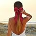 Ambesi Big Bow Hair Accessories 2pcs - Long Tail French Satin Silky Barrettes for Women and Girls, Black, Burgundy, Red Bows for Birthday, Party, Show, Christmas