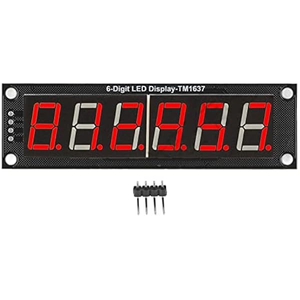 TM1637 moduł wyświetlacza cyfrowego w kształcie tuby 6-cyfrowy 7-segmentowy czerwona dioda LED 5V DC 0,56 cala dla ESP32 STM32 z 3-pinowym połączeniem IO