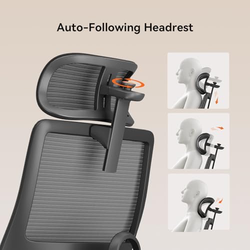 Image of Newtral Mesh Ergonomic Office Chair, Auto Lumbar Support, 5D Headrest, 4D Armrest, Footrest, 136 Recline, Adjustable Seat, 330lbs Heavy Duty Desk Chair for Home Office Gaming