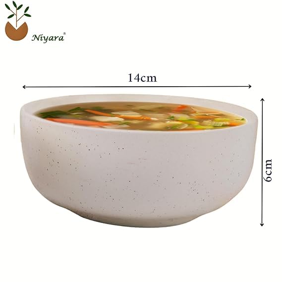 Image of Niyara Ceramic Printed Bowl Set of 2 | Premium Serving Bowls for Snacks, Soup & Desserts | Microwave & Dishwasher Safe (Glossy White)