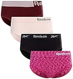 Reebok Women?s Underwear ? Seamless Hipster Briefs (4 Pack) (Pink Spacedye/Lotus/Fig/Black, Small)