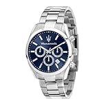 マセラティ 腕時計 メンズ Attrazione クォーツ腕時計 夜光文字盤針 5ATM防水 43 mm ブルー シルバー ビジネス R8853151005 公式正規品 [2年保証]