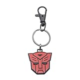Hasbro Jewelry Unisex Adult Transformers Base Metal & Black IP Autobot Logo Key Chain, Black/Red, One Size