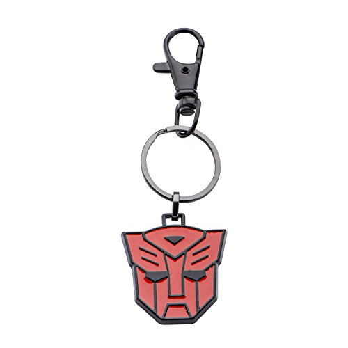 Hasbro Jewelry Unisex Adult Transformers Base Metal & Black IP Autobot Logo Key Chain, Black/Red, One Size