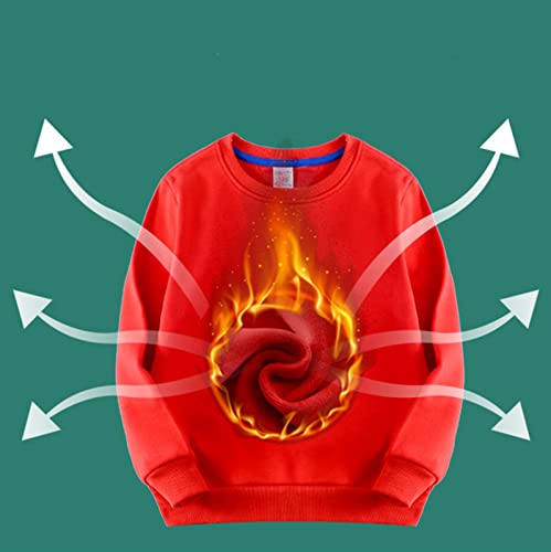 Boy Girls Crewneck Sweatshirts Solid Color Toddler Kids Fleece Lined Pullover Long Sleeve Cotton Top Toddler Sweatshirt3