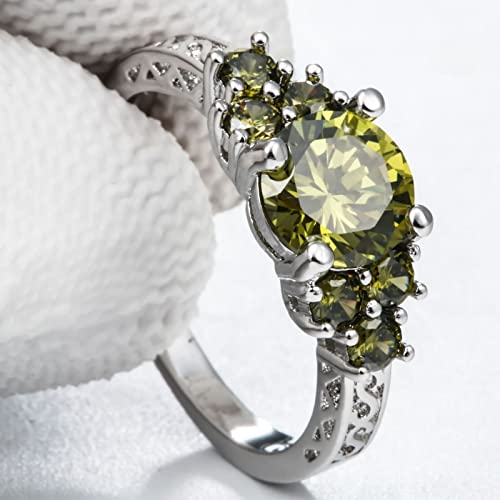 Bague de promesse verte et zircone ronde pour sublimer votre mariage - 3