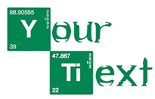 (120x 68cm) Individuelle Glowing Vinyl Wand Text in Breaking Bad Stil/Glow in Dark Namen die cut Aufkleber/Leuchtziffern Wandbild + Gratis Aufkleber Geschenk macht.