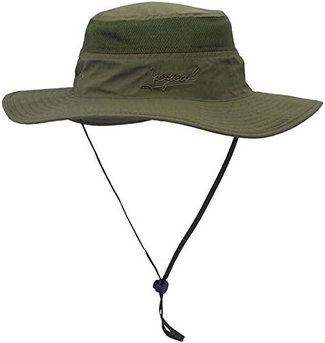 YOYEAH Outdoor UPF 50+ Boonie Hat Outdoor Mesh Sun Hat Bucket Hats Fishing Hats Army Green