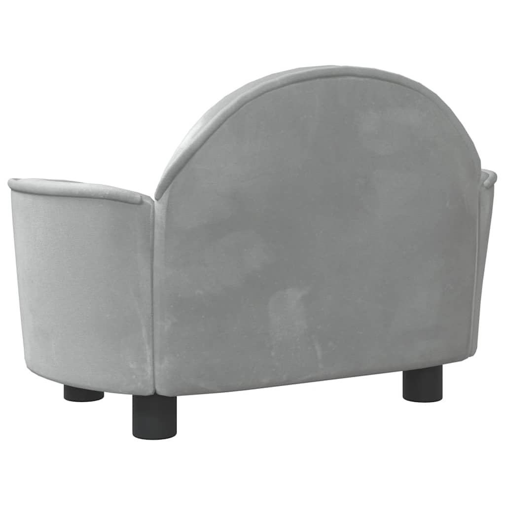 vidaXL Cama para Perros de Terciopelo Gris Claro 66x40x45 cm, sofá para Perros, Cama para Cachorros, Asiento para Perros, sofá para Mascota