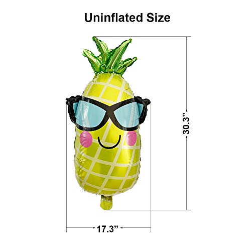 Pineapple Balloons Foil Helium Hawaii Fruit Party Balloons For Wedding Birthday Baby Shower Holiday Halloween Christmas Glitter Summer Luau Party Decorations Supplies Women Shiny Balloons 6 Pack #TOP6