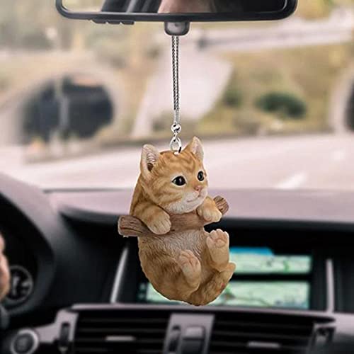 Ornement De Suspension De Voiture De Chat, Décoration D'accessoires D'intérieur De Voiture De Pendentif Animal Acrylique des Amoureux des Chats (CatB) Cover