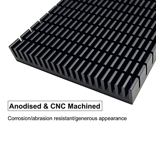 Aluminum Heat Sink Large Heatsink Module Cooler Fin Heat Radiator Board Cooling For Amplifier Transistor Semiconductor Devices Black 150Mm (L) X 93Mm (W) X15Mm (H) #TOP2