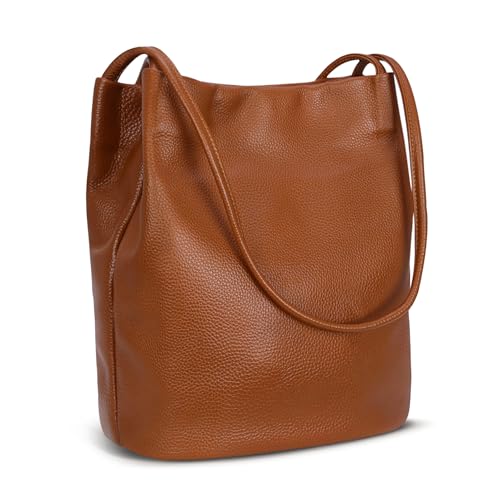 Image of Iswee Soft Leather Tote Bucket Bag Hobo Shoulder Purse and Handbags Women | Large Size Roomy Pocketbooks Ladies Bag Everyday Bag Casual Work Travel Designer Hand Bag
