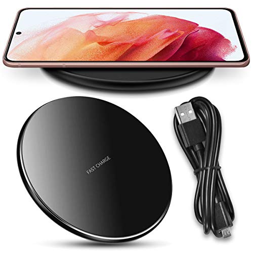 Nauci Cargador inalámbrico QI compatible con Samsung Galaxy A22 5G, estación de carga inalámbrica universal, color negro Cover