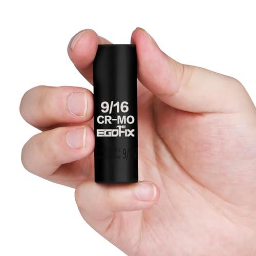 Image of 3 /8 inch Drive Deep Impact Socket, 9 /16 Inch SAE Socket, CR-MO 6 Point for Easy Removal of Axle Nut