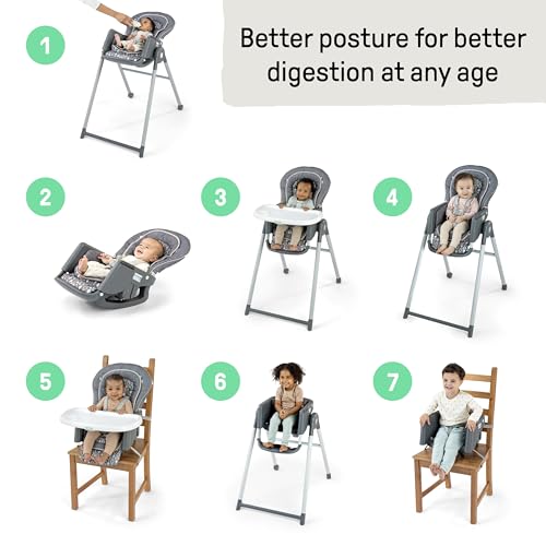 Image of Ingenuity Proper Positioner Deluxe High Chair - 7-in-1 Convertible Baby Seat, Removable Rocking Infant Seat, Unisex, for Ages 0-36 Months