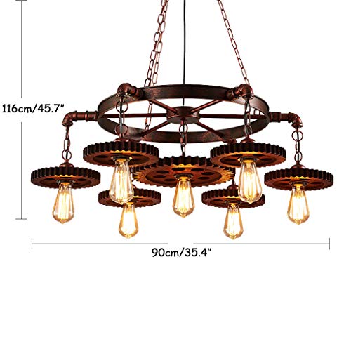 Lampe industrielle bois et métal rétro suspension E27 à hauteur réglable