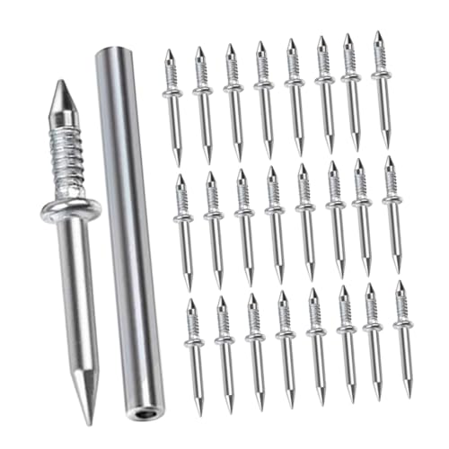 HAMPPLIES 50個 無痕ダブルヘッドスカートライン釘 入り 鉄製スリーブ付き 両面使用可能で壁や木製?脚線に 簡単取付けで傷けずしっかり固定