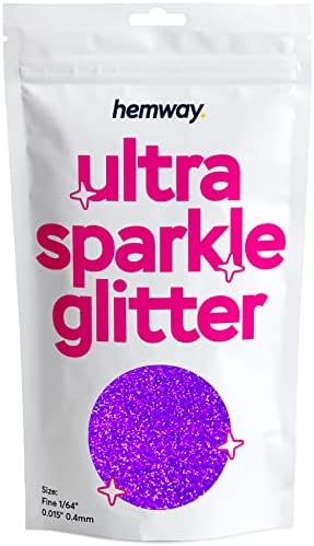 Hemway Premium Ultra Sparkle Glitter Multi Purpose Metallic Flake for Arts Crafts Nails Cosmetics Resin Festival Face Hair - Baby Pink Iridescent - Fine (1/64" 0.015" 0.4mm) 100g / 3.5oz