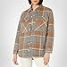 [BLANKNYC] Womens Luxury Clothing Plaid Shirt Jacket, Stylish Shacket & Trendy Coat, Mountain High, Large
