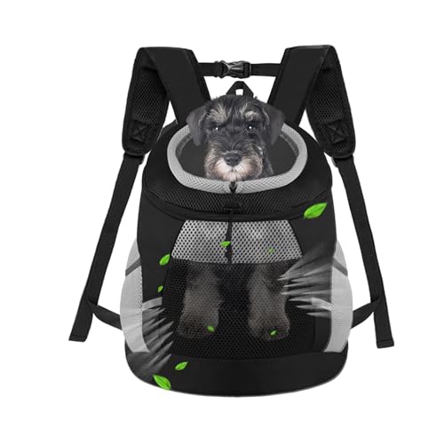SMONT Dog Backpack Carrier Pet Lightweight Dog Carrier Backpack Small Dog Front Backpack Breathable Dog Carriers for Small Dogs with Safety Belt for Outdoor Hiking Travel Use S (2-7 lbs) Black by SMONT - Used condition - US$19.37