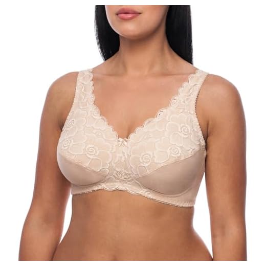 frugue Women's Post Surgery Mastectomy Bra with Pockets Surgical Beige US 34 B