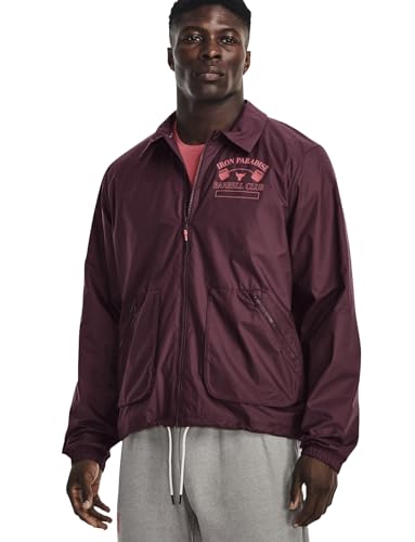Veste Project Rock Iron Paradise Under Armour bordeaux pour vos entraînements matinaux en XL