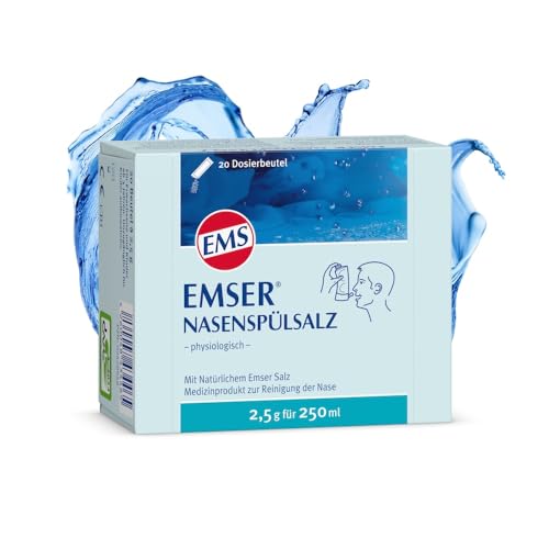 Emser Nasenspülsalz physiologisch zur Vorbeugung von Erkältungen Allergien und zur Nasenpflege / 20 x 2 5 g Beutel