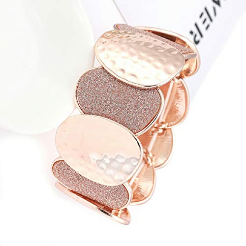 LENOOCLE Druzy Bracelets for Women Glitter Hammered Bracelet Statement Chunky Stretch Elastic Bangle Bracelet Christmas Jewelry Gifts4