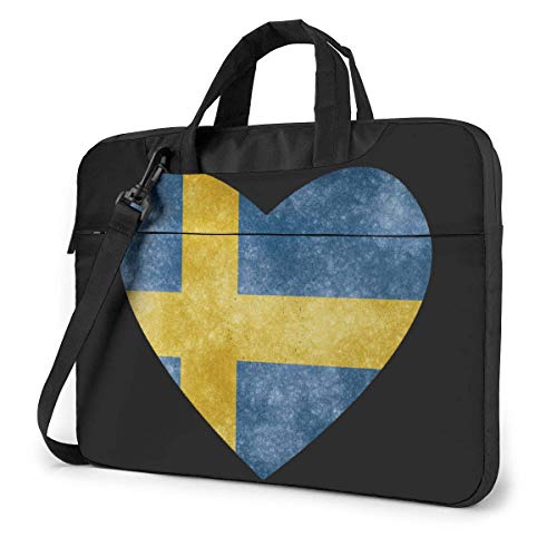 Preisvergleich Produktbild Schwedische Herzfahne Laptoptasche Eine Schulter Stoßfeste Laptoptasche