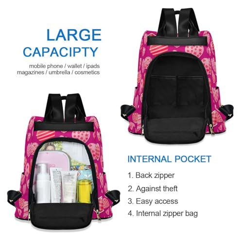 Sac à dos polyester femme 17L multi-poches avec pompon chic - 3