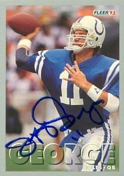 Sports Memorabilia Jeff George Autographed Football Card (Indianapolis Colts) 1993 Fleer No.478