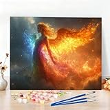 Malen Nach Zahlen Erwachsene Engel Malen Nach Zahlen 135x100cm Paint by Numbers Bunt Bild DIY Set Erwachsene Basteln mit Pinsel und Acrylpigment, Ohne Rahmen, Home Deko Wohnzimmer, Geschenke W6-754