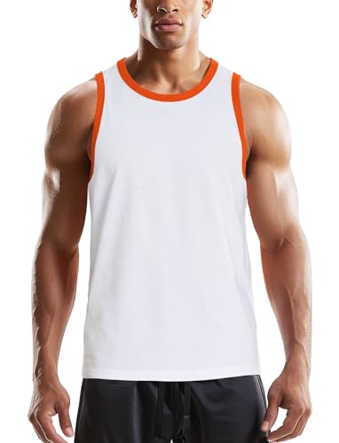 Zengjo Tank Tops for Men Athletic Jersey Ringer Tanks for Sports Sleeveless Shirts