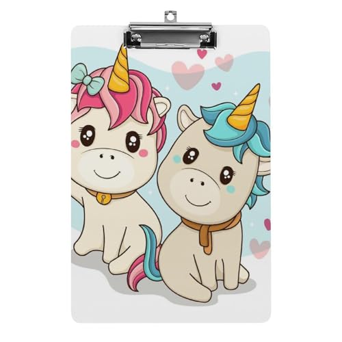 Planchette à pince licorne A4 pour prendre des notes à l'école ou à l'hôpital
