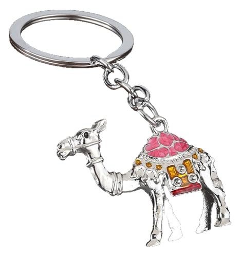KREATIONS Llavero de camello, diseño de desierto, Oro blanco + rosa, S