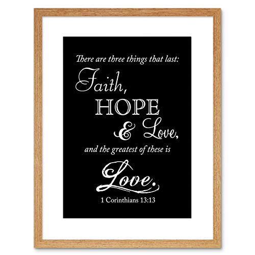 Corinthians 13 Faith Hope Love Quote Bible Framed Wall Art Print