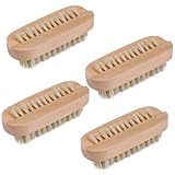 Tbestmax Cleaning Nail Fingernail Brush Wood 2 Side for Manicure Pedicure Women Kids 4 Pack