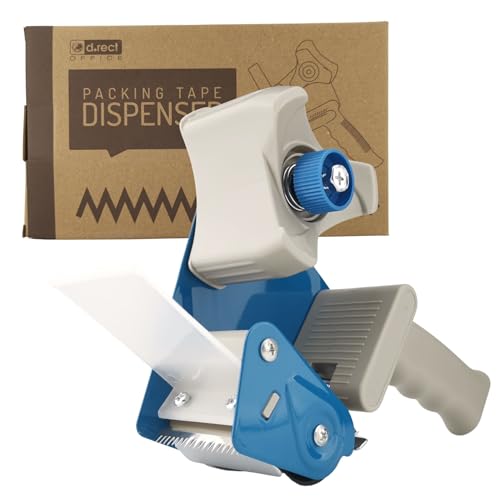 D.RECT Paketbandabroller Klebeband Abroller bis 50 mm Breite Profi Paketklebeband Abroller mit Griff Klebebandspender für Kartons Umzug & Versand