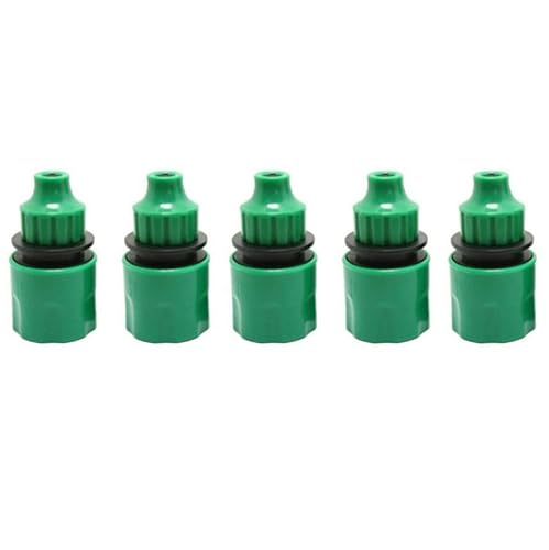 Emiif Lot de 5 raccords de tuyau d'arrosage en plastique pour tuyau d'arrosage - Adaptateur unidirectionnel - Raccord rapide pour tuyau d'arrosage de jardin - Pour micro tuyaux de 4/7 mm, 8/11 mm Cover