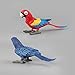 Warmtree Simulated Macaws Kingfisher Blue-Footed Booby Model Realistic Plastic Parrot Figurines Bird Action Figure, Set of 6