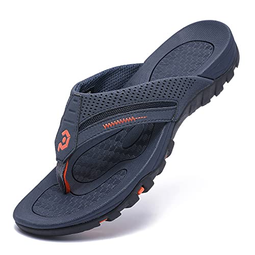Image of Men's Flip-Flops, Thongs Sandals Durable Comfort Slippers for Beach