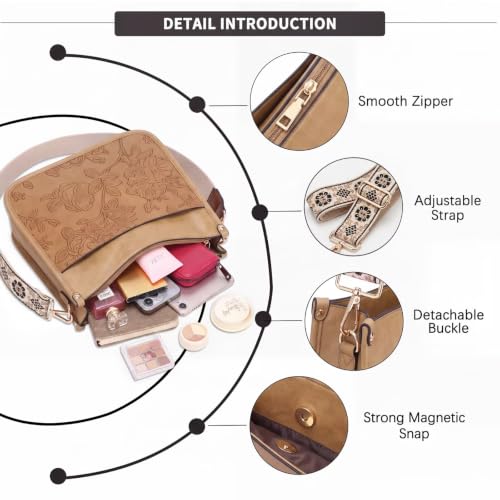 Image of AUYOCO Vegan Leather Crossbody Bags for Women Purse Shoulder Bag