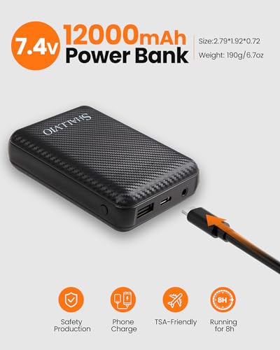 Men's Fleece Heated Vest with 7.4V 12000mAh Battery Pack Included, 8 Heating Zones Electric Heated Vest for Men4