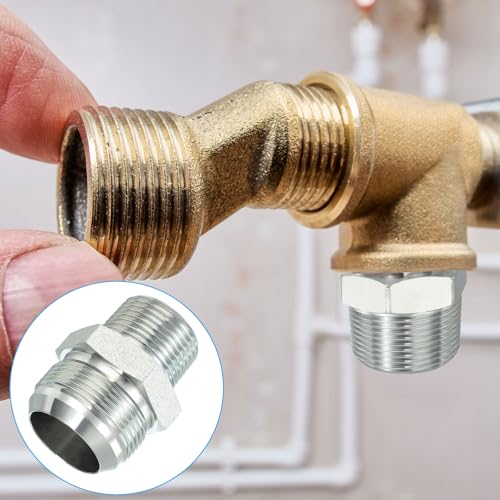 Image of PATIKIL Pipe Adapter Connector 1-5 /8 inch Male 74 Flare JIC x 1 inch Male R Pipe Fitting Oil Feed Restrictor Fitting Hydraulic Connector for Oil Steam Water Pipelines System