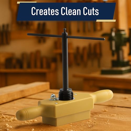 Gewindeschneider-Set – 3,8 cm Vorrichtungs-Dübelgewindebohrer-Set schneidet männliche und weibliche Holzgewinde mit Zweihandgewindebox, Bodenschneider, Stahlschneider und Aluminium-Verschleißbeschläge