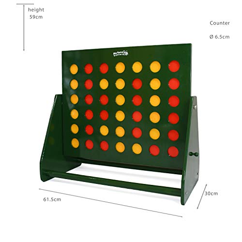 Big Game Hunters Maxi 4 in a Row | Giant Garden Game | Beautiful Large Hand Painted Jumbo Connect 4 Green Frame | 61.5cm x 58.5cm | Giant Connect 4 Outdoor Game for Kids & Adults Big Game Hunters Maxi 4 in a Row | Giant Garden Game | Beautiful Large Hand Painted Jumbo Connect 4 Green Frame | 61.5cm x 58.5cm | Giant Connect 4 Outdoor Game for Kids & Adults