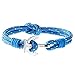 Wind Passion Pulsera Ancla Azul de Trenzada Cuerda Paracord Acero Inoxidable para Hombre y Mujer, Tall X-Large