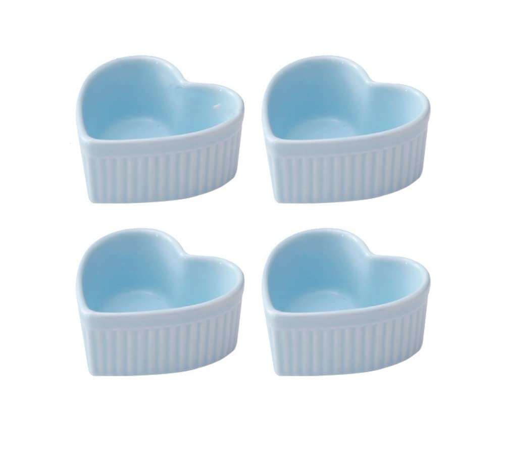 Moldes de porcelana de cerámica con forma de corazón para horno de alta temperatura, ideales para pasteles, mermeladas, soufflé, crema brulee