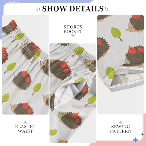 ZZXXB Hedgehog Fruit Boys Long Pants Soft Trousers Elastic Waist Kids Lounge Bottoms with Pockets S-XL4